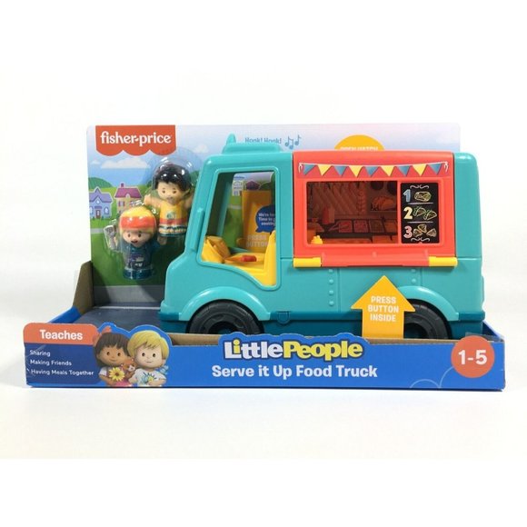 Fisher Price Little People Serve It Up Food Truck With Sounds 3 Piece Set - Picture 1 of 12